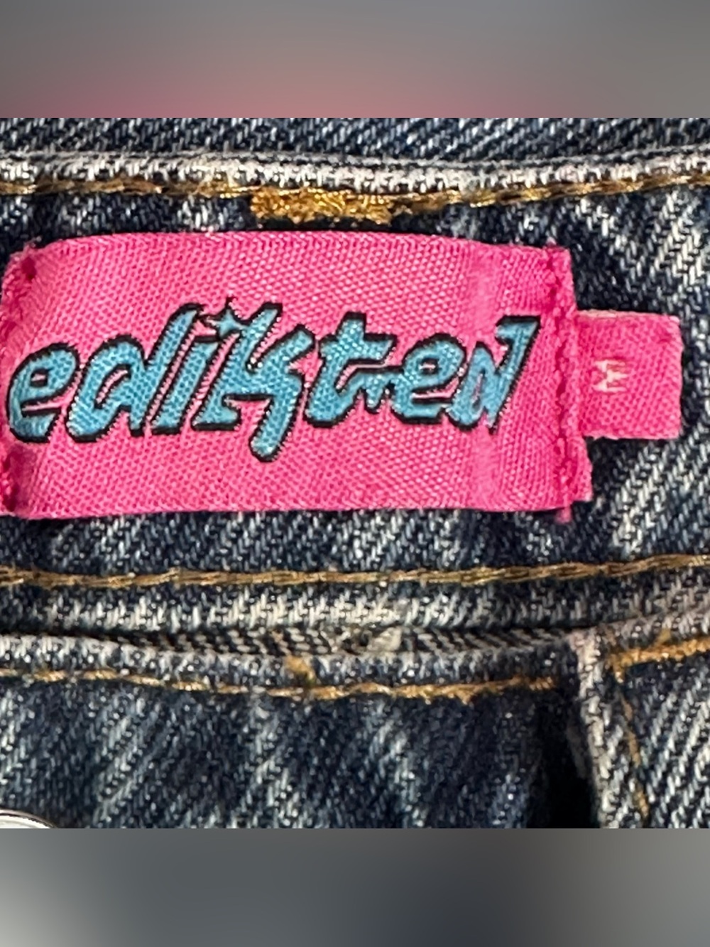 Edikted Wide Leg Carpenter Medium Wash Jeans Size M - Picture 8 of 12
